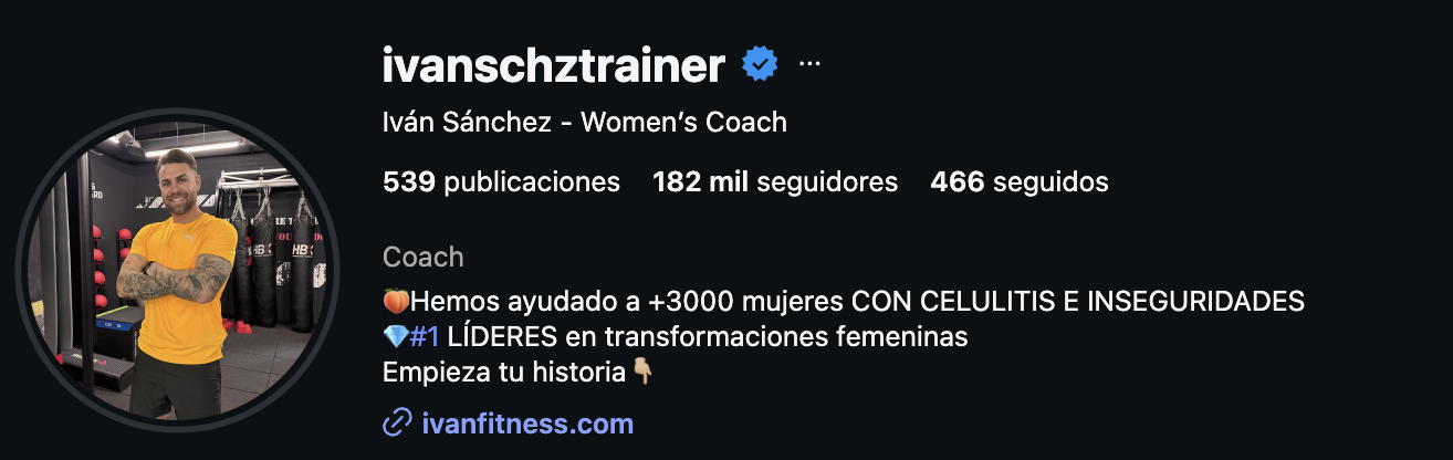 Cuenta de Instagram de Iván Sánchez — +182 mil seguidores